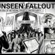 Vintage halftone manga-style infographic titled The Unseen Fallout, depicting the McKinsey Lilli AI data breach with crumbling stone letters, panicked executives, and expert analysts reviewing system vulnerabilities.